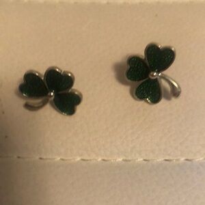Green Clover Earrings post earrings